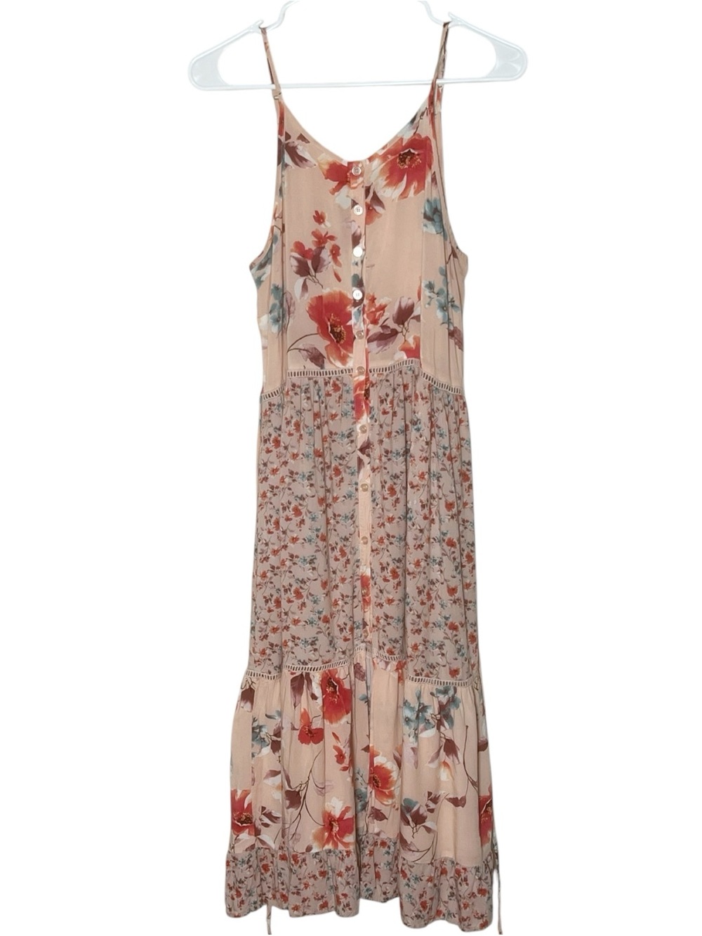 Band of Gypsies pink floral boho dress size S